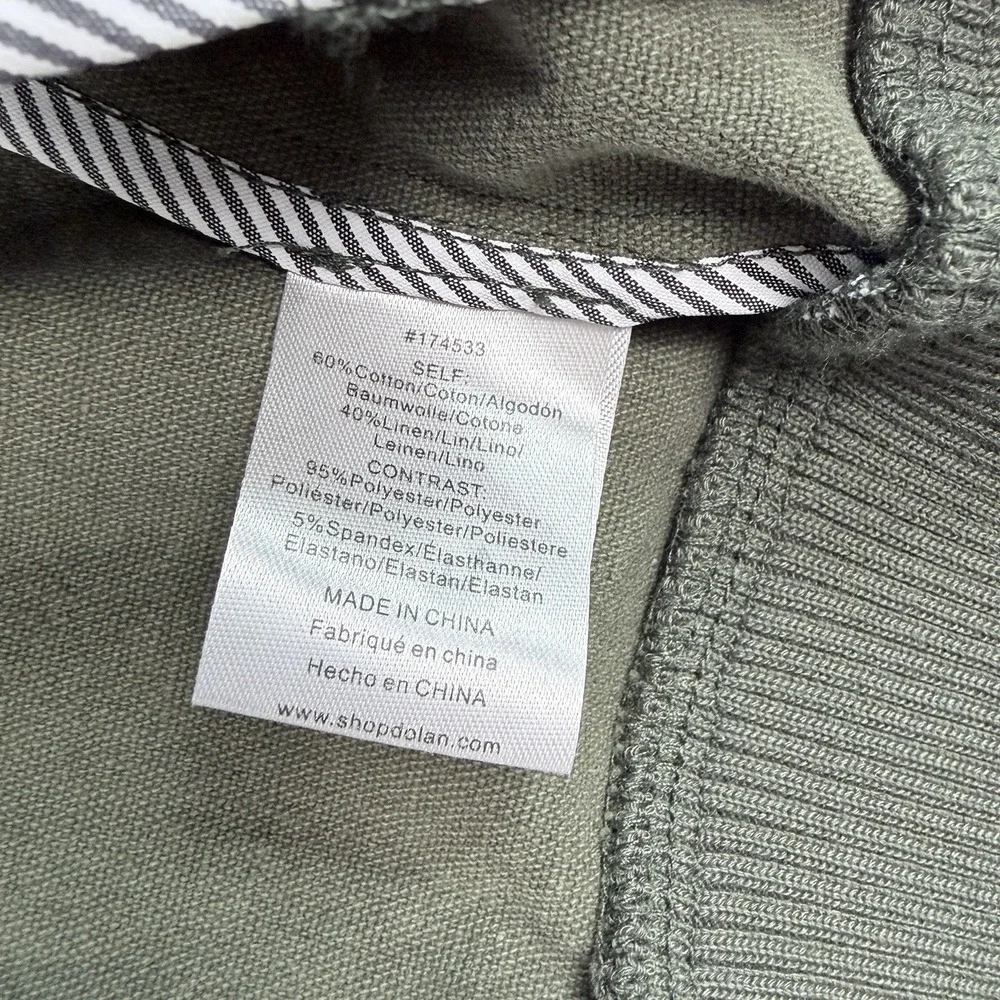 NWT Dolan Left Coast Puff-Sleeve Bomber Jacket Olive Green Zip Anthropologie - Picture 6 of 7